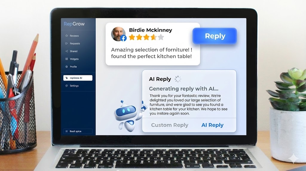 shows how RepGrow Ai can respond to your reviews automatically in a way google loves.